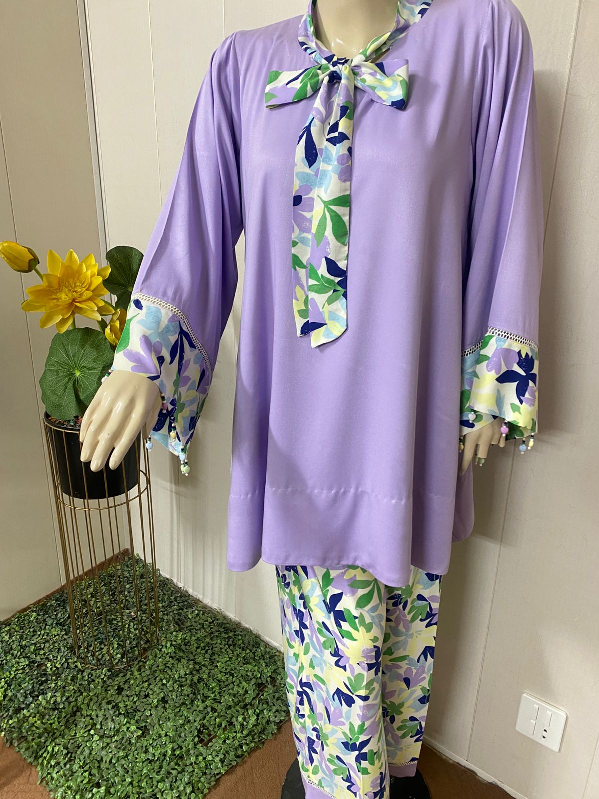 Long tie-neckline top in premium China Linen Fabric. - Image 6